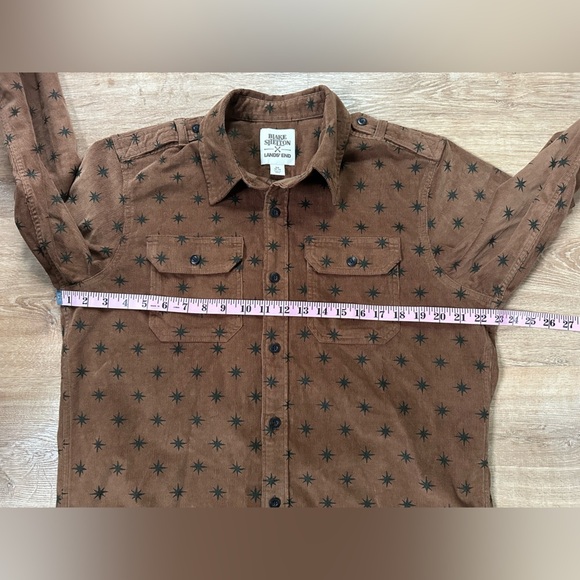 Blake Sheldon Lands End Heavyweight Brown Corduroy Button Up Size Medium - Picture 8 of 9